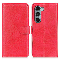 Funda de Cuero Cartera con Soporte Carcasa A04D para Motorola Moto Edge S30 5G Rojo