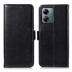 Funda de Cuero Cartera con Soporte Carcasa A04D para Motorola Moto G14 Negro