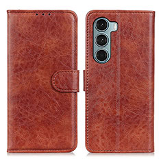 Funda de Cuero Cartera con Soporte Carcasa A04D para Motorola Moto G200 5G Marron