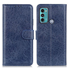 Funda de Cuero Cartera con Soporte Carcasa A04D para Motorola Moto G60 Azul