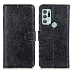 Funda de Cuero Cartera con Soporte Carcasa A04D para Motorola Moto G60s Negro