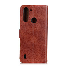 Funda de Cuero Cartera con Soporte Carcasa A04D para Motorola Moto One Fusion Marron