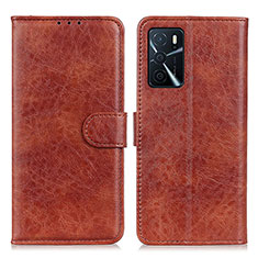 Funda de Cuero Cartera con Soporte Carcasa A04D para Oppo A16s Marron