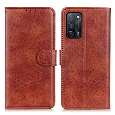 Funda de Cuero Cartera con Soporte Carcasa A04D para Oppo A53s 5G Marron