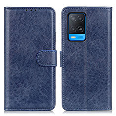 Funda de Cuero Cartera con Soporte Carcasa A04D para Oppo A54 4G Azul