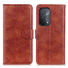 Funda de Cuero Cartera con Soporte Carcasa A04D para Oppo A54 5G Marron