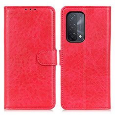 Funda de Cuero Cartera con Soporte Carcasa A04D para Oppo A54 5G Rojo