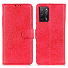 Funda de Cuero Cartera con Soporte Carcasa A04D para Oppo A56 5G Rojo