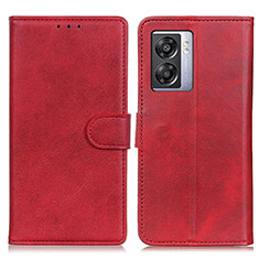 Funda de Cuero Cartera con Soporte Carcasa A04D para Oppo A56S 5G Rojo