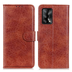 Funda de Cuero Cartera con Soporte Carcasa A04D para Oppo A74 4G Marron