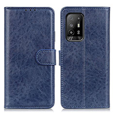 Funda de Cuero Cartera con Soporte Carcasa A04D para Oppo A94 5G Azul