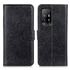 Funda de Cuero Cartera con Soporte Carcasa A04D para Oppo A94 5G Negro