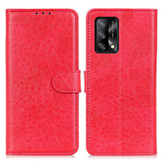 Funda de Cuero Cartera con Soporte Carcasa A04D para Oppo A95 4G Rojo