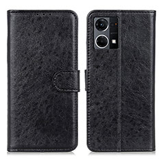 Funda de Cuero Cartera con Soporte Carcasa A04D para Oppo F21 Pro 4G Negro