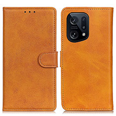 Funda de Cuero Cartera con Soporte Carcasa A04D para Oppo Find X5 5G Marron