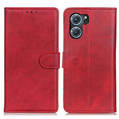 Funda de Cuero Cartera con Soporte Carcasa A04D para Oppo K10 5G Rojo