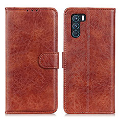 Funda de Cuero Cartera con Soporte Carcasa A04D para Oppo K9 Pro 5G Marron