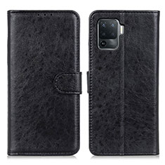 Funda de Cuero Cartera con Soporte Carcasa A04D para Oppo Reno5 F Negro