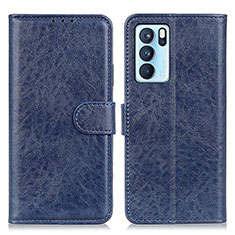 Funda de Cuero Cartera con Soporte Carcasa A04D para Oppo Reno6 Pro 5G India Azul