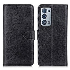 Funda de Cuero Cartera con Soporte Carcasa A04D para Oppo Reno6 Pro 5G Negro