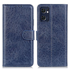 Funda de Cuero Cartera con Soporte Carcasa A04D para Oppo Reno7 5G Azul