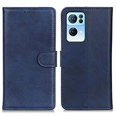 Funda de Cuero Cartera con Soporte Carcasa A04D para Oppo Reno7 Pro 5G Azul