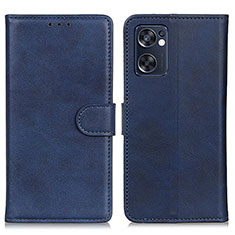 Funda de Cuero Cartera con Soporte Carcasa A04D para Oppo Reno7 SE 5G Azul