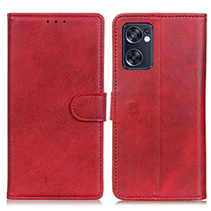 Funda de Cuero Cartera con Soporte Carcasa A04D para Oppo Reno7 SE 5G Rojo