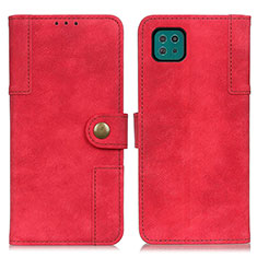 Funda de Cuero Cartera con Soporte Carcasa A04D para Samsung Galaxy A22s 5G Rojo