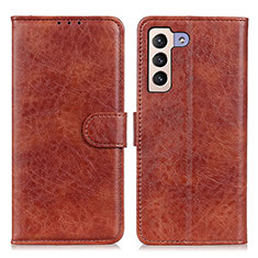 Funda de Cuero Cartera con Soporte Carcasa A04D para Samsung Galaxy S21 FE 5G Marron