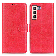 Funda de Cuero Cartera con Soporte Carcasa A04D para Samsung Galaxy S21 FE 5G Rojo