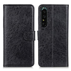 Funda de Cuero Cartera con Soporte Carcasa A04D para Sony Xperia 1 IV Negro