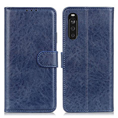 Funda de Cuero Cartera con Soporte Carcasa A04D para Sony Xperia 10 III Azul