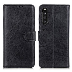 Funda de Cuero Cartera con Soporte Carcasa A04D para Sony Xperia 10 III Lite Negro