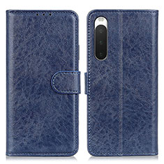 Funda de Cuero Cartera con Soporte Carcasa A04D para Sony Xperia 10 IV SO-52C Azul