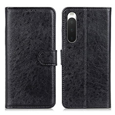 Funda de Cuero Cartera con Soporte Carcasa A04D para Sony Xperia 10 IV SOG07 Negro