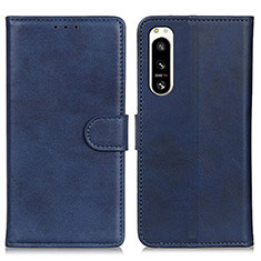 Funda de Cuero Cartera con Soporte Carcasa A04D para Sony Xperia 5 IV Azul