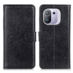 Funda de Cuero Cartera con Soporte Carcasa A04D para Xiaomi Mi 11 Pro 5G Negro