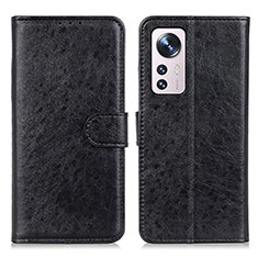 Funda de Cuero Cartera con Soporte Carcasa A04D para Xiaomi Mi 12S Pro 5G Negro