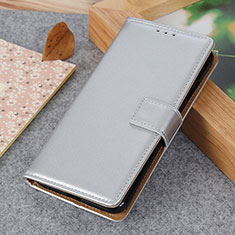 Funda de Cuero Cartera con Soporte Carcasa A04D para Xiaomi Poco C65 Plata