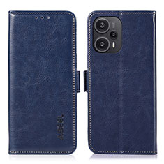 Funda de Cuero Cartera con Soporte Carcasa A04D para Xiaomi Poco F5 5G Azul