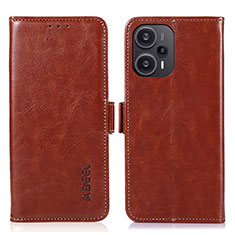 Funda de Cuero Cartera con Soporte Carcasa A04D para Xiaomi Redmi Note 12 Turbo 5G Marron