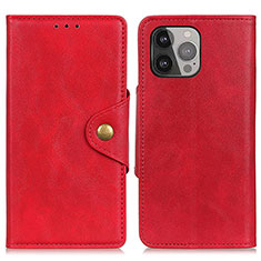 Funda de Cuero Cartera con Soporte Carcasa A05 para Apple iPhone 13 Pro Rojo