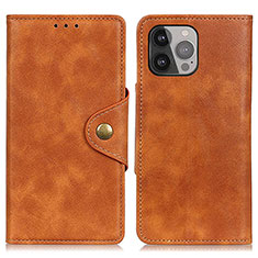 Funda de Cuero Cartera con Soporte Carcasa A05 para Apple iPhone 14 Pro Marron