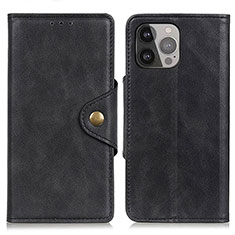 Funda de Cuero Cartera con Soporte Carcasa A05 para Apple iPhone 14 Pro Negro