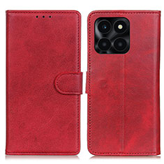 Funda de Cuero Cartera con Soporte Carcasa A05D para Huawei Honor X6a Rojo