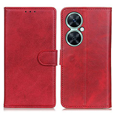 Funda de Cuero Cartera con Soporte Carcasa A05D para Huawei Nova 11i Rojo