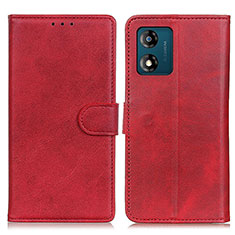 Funda de Cuero Cartera con Soporte Carcasa A05D para Motorola Moto E13 Rojo