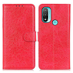 Funda de Cuero Cartera con Soporte Carcasa A05D para Motorola Moto E20 Rojo