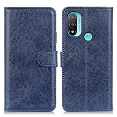 Funda de Cuero Cartera con Soporte Carcasa A05D para Motorola Moto E30 Azul